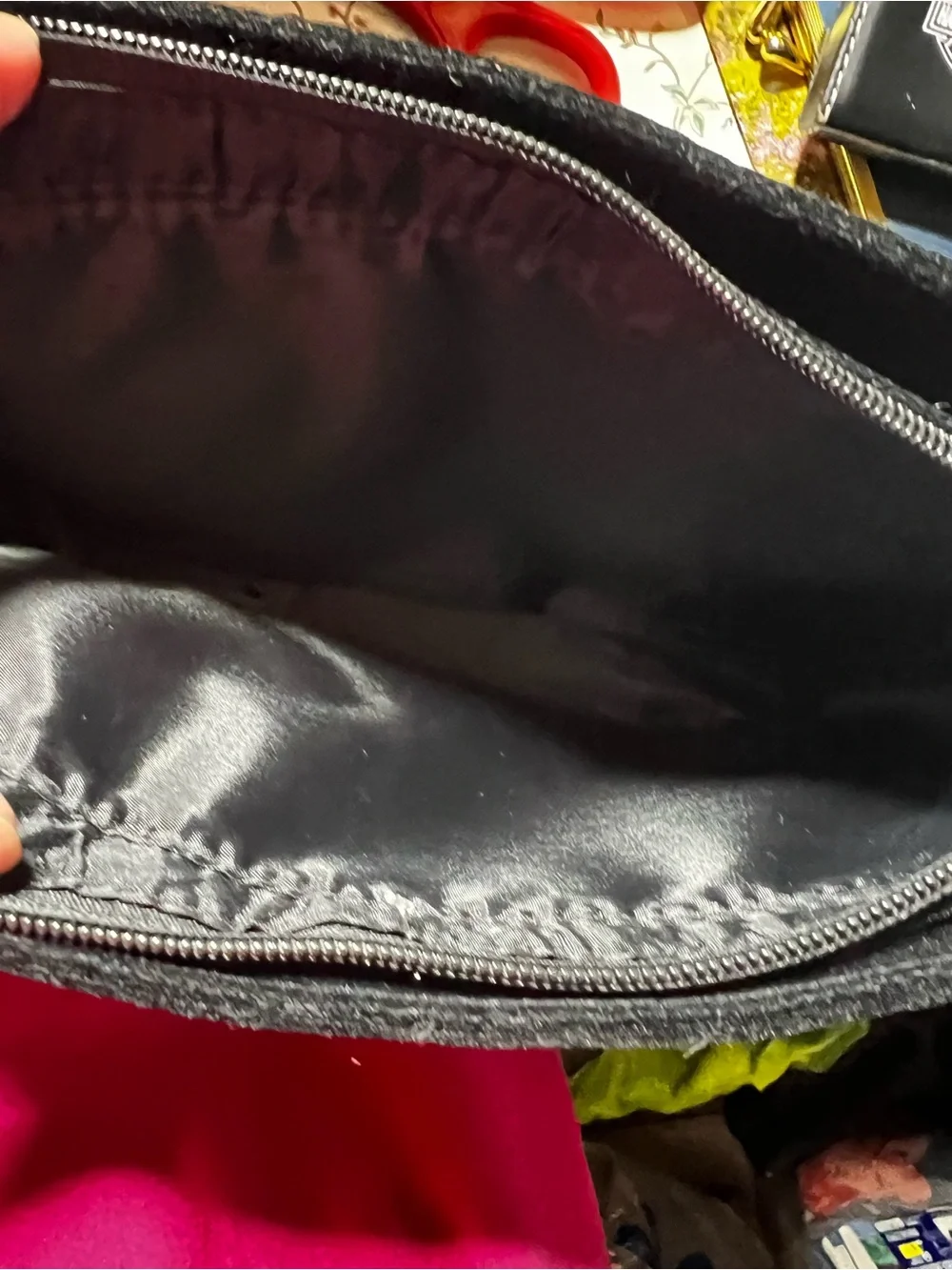 Jimmy Choo Black Velvet Chain-Handle shoulder bag